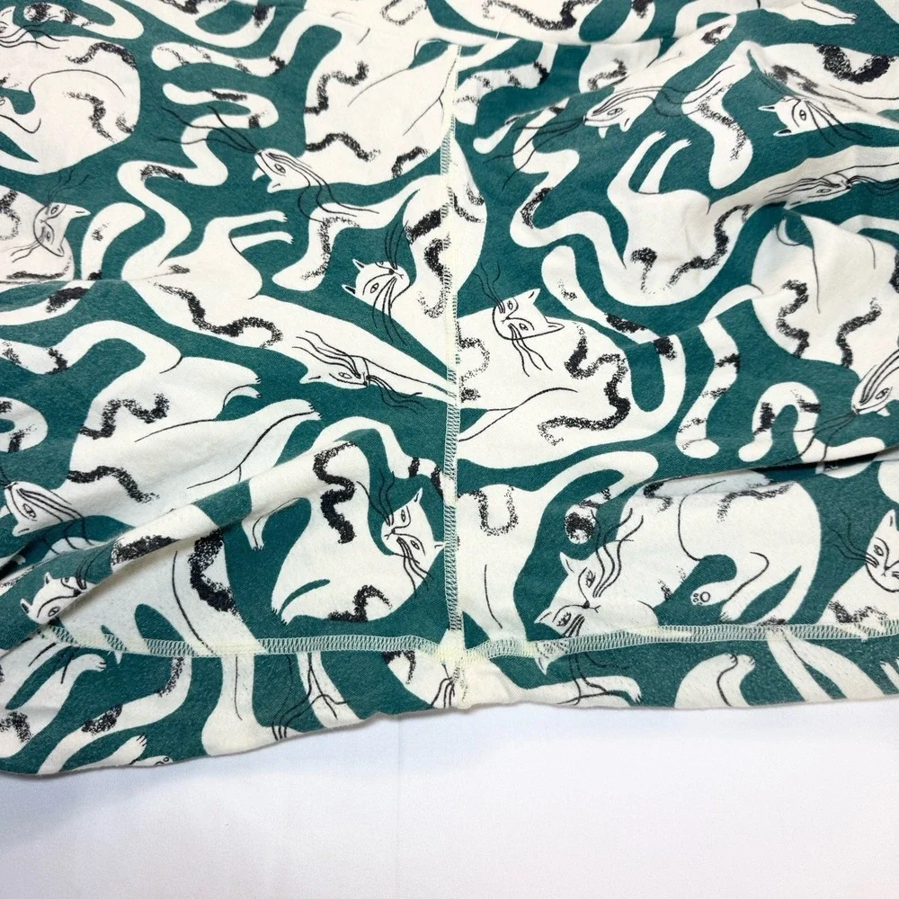 Thunderpants Organic Cotton 3/4 Leggings Womens 2X AOP Cat Print Sustainable - Picture 4 of 9